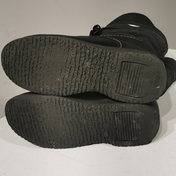 Pajar Womens Boots Winter Snow Leather Suede Black Wedge 12" - Picture 8 of 8